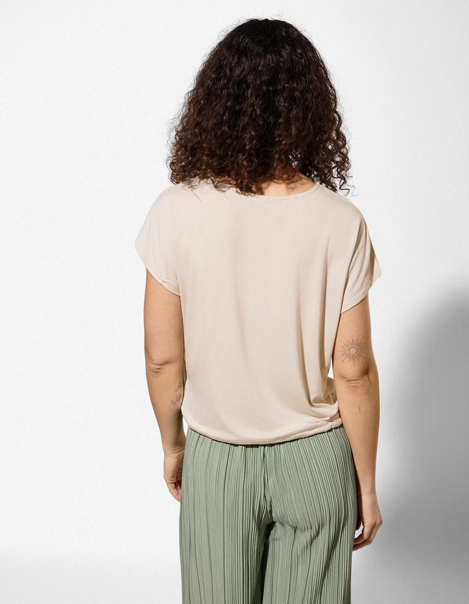 T-Shirt - Knotendetail - Beige