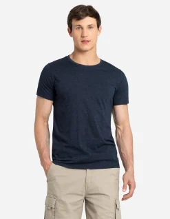 T-Shirt - Meliert - dunkelblau