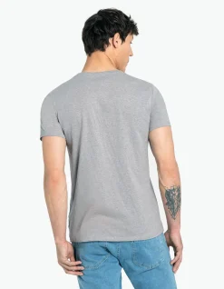 T-Shirt - Meliert - grau
