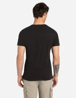 T-Shirt - Meliert - schwarz
