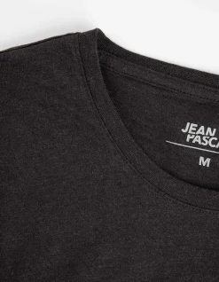 T-Shirt - Meliert - schwarz