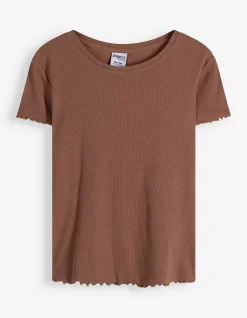 T-Shirt - Muschelsaum - hellbraun