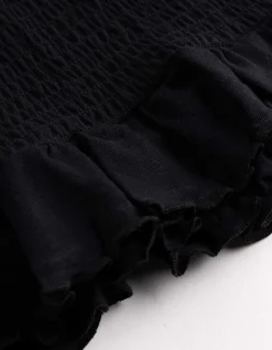 T-Shirt - Muschelsaum - schwarz