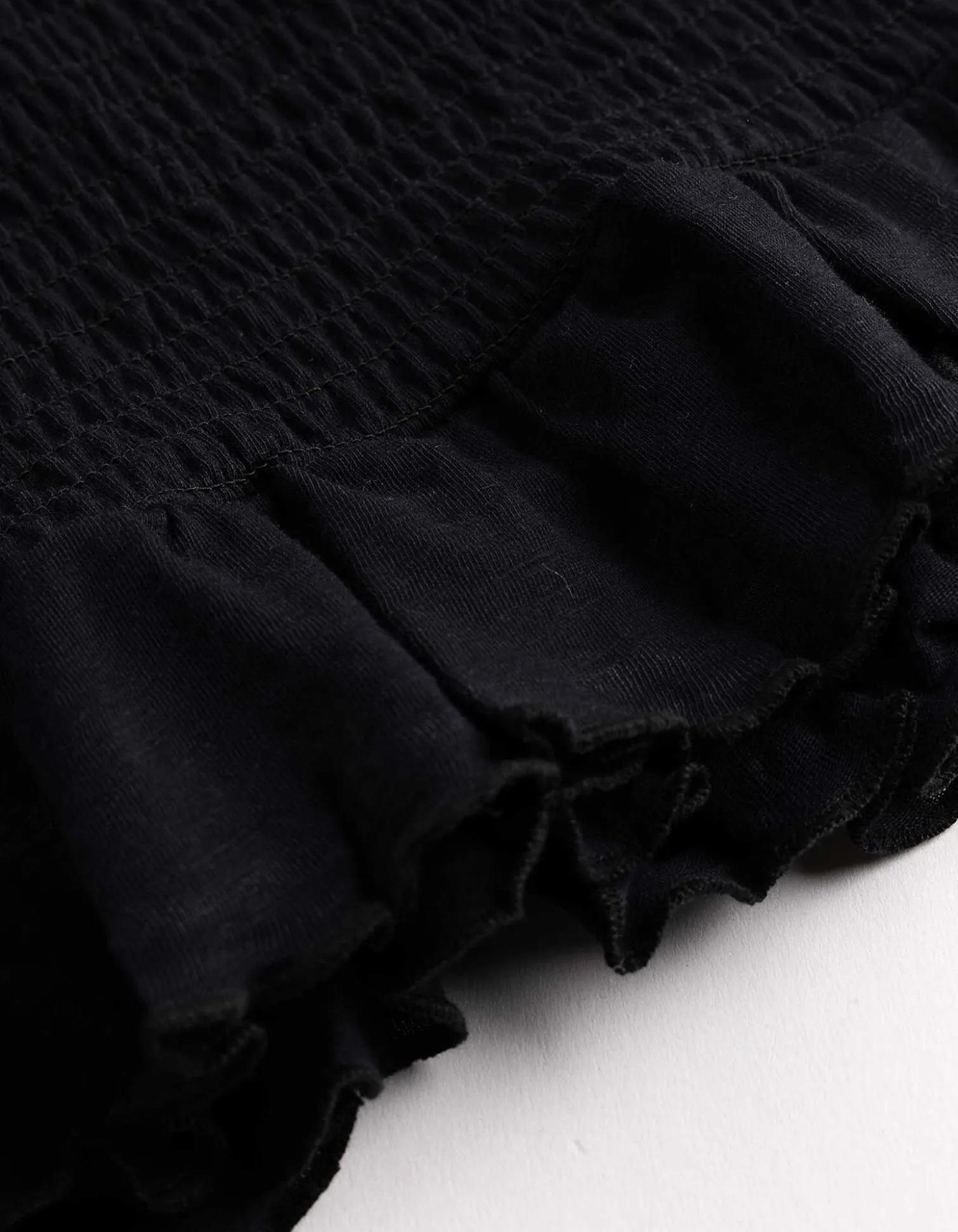 T-Shirt - Muschelsaum - schwarz