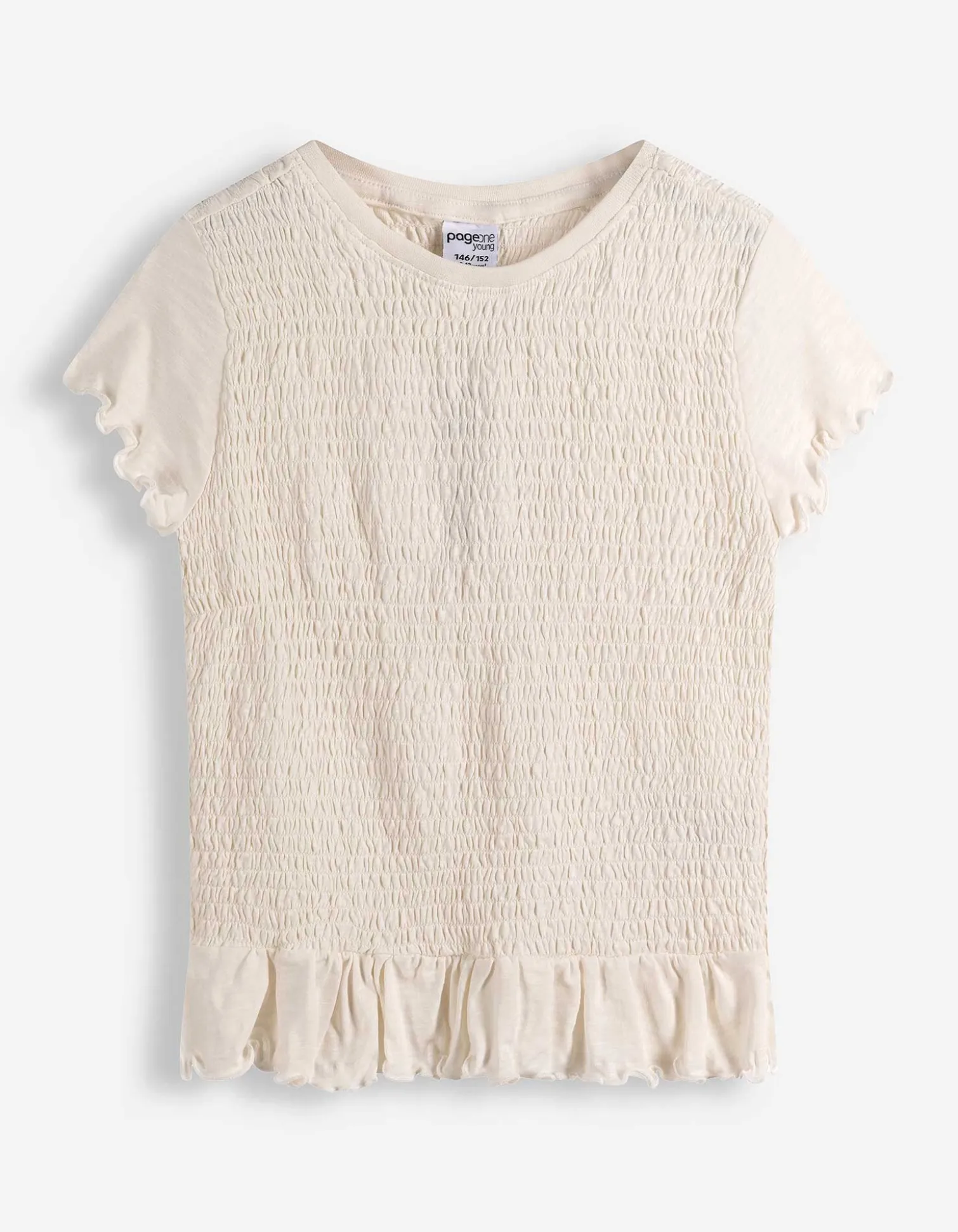 T-Shirt - Muschelsaum - weiß