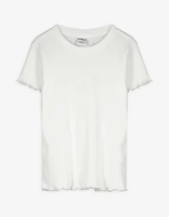 T-Shirt - Muschelsaum - weiß
