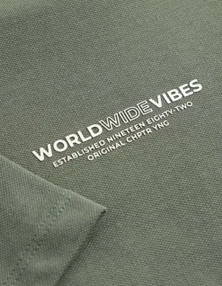 T-Shirt - Piqué - dunkelgrün