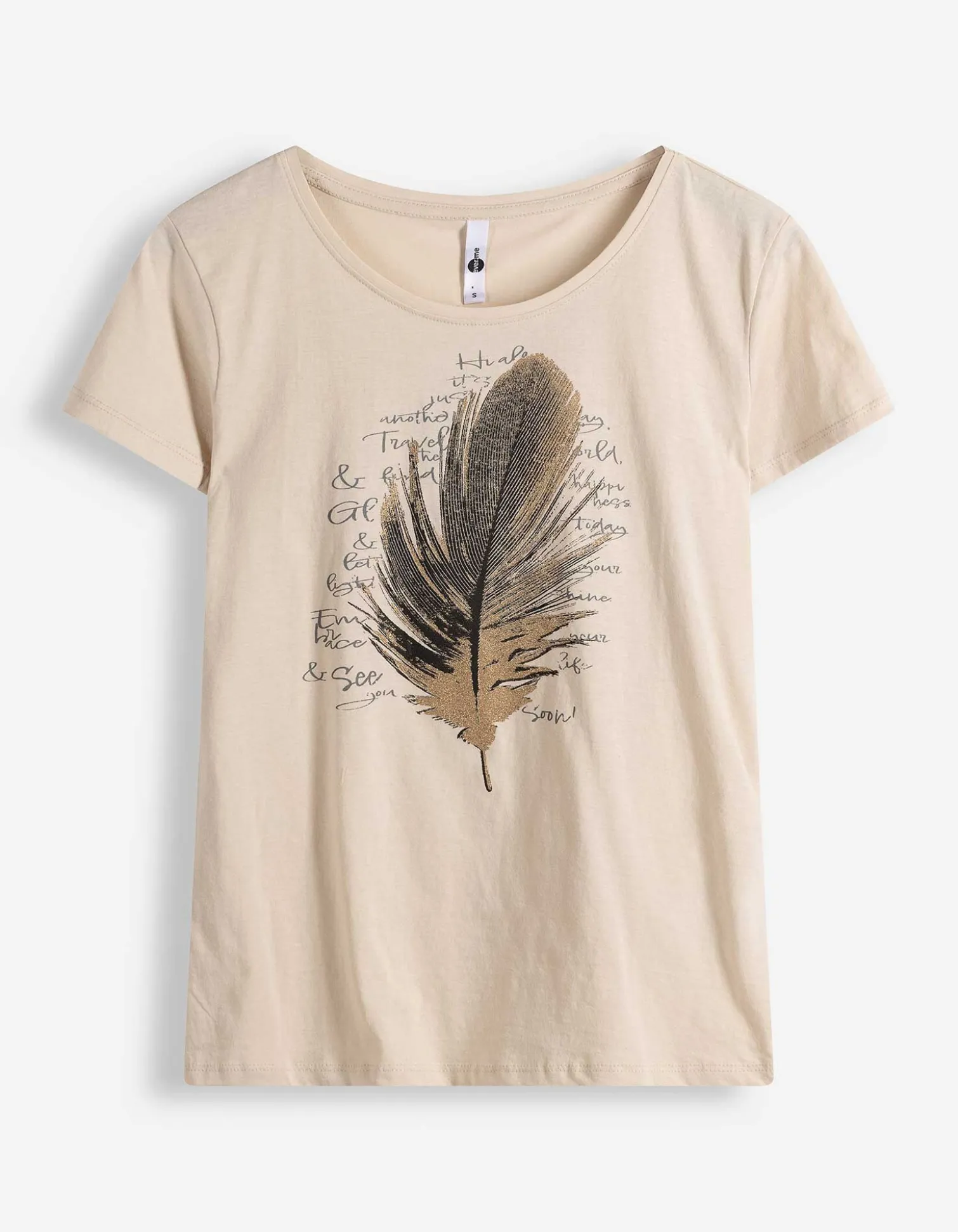 T-Shirt - Print - Beige