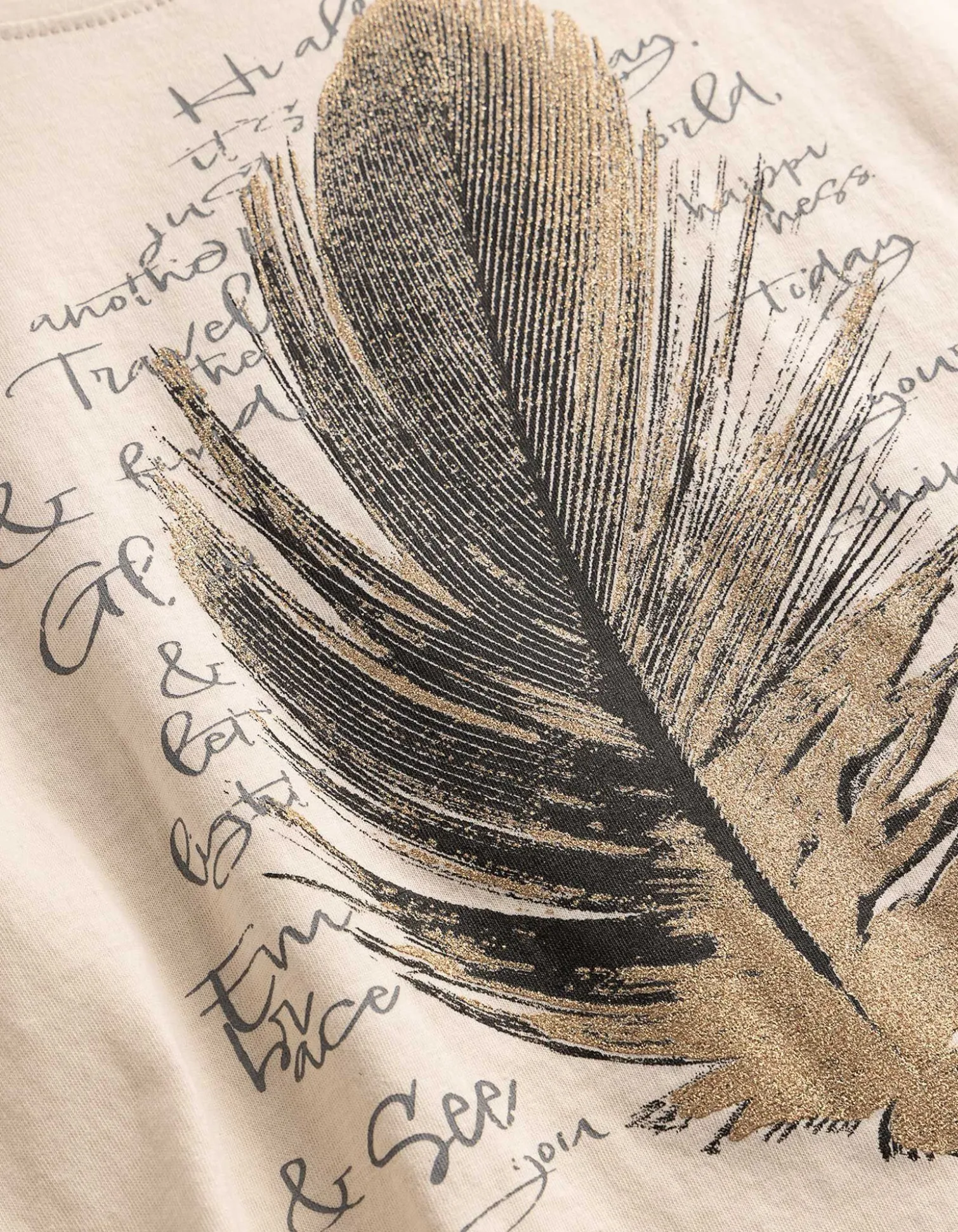 T-Shirt - Print - Beige