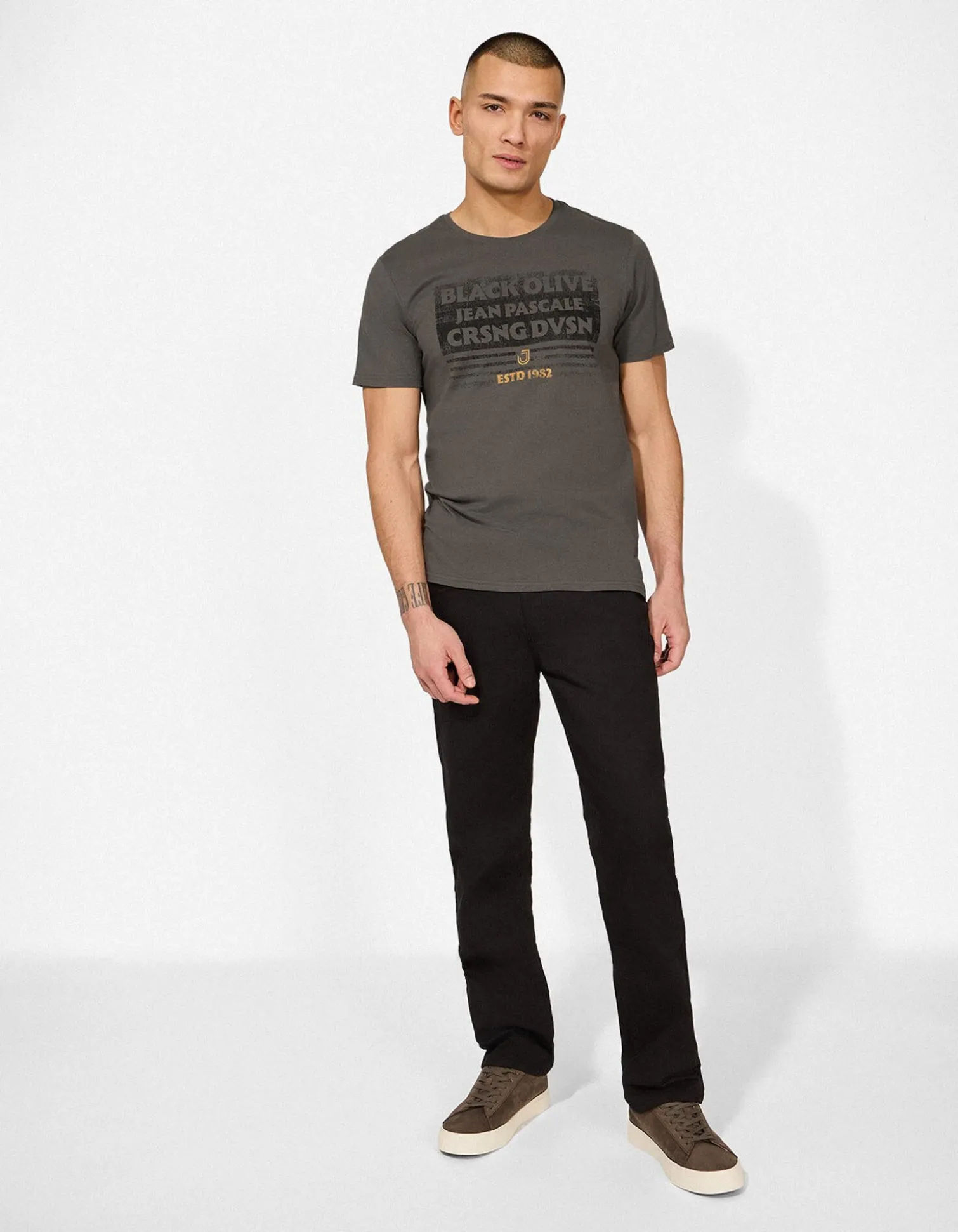 T-Shirt - Print - dunkelgrau