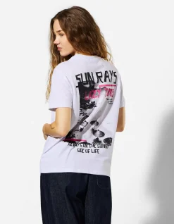T-Shirt - Rückenprint - weiß