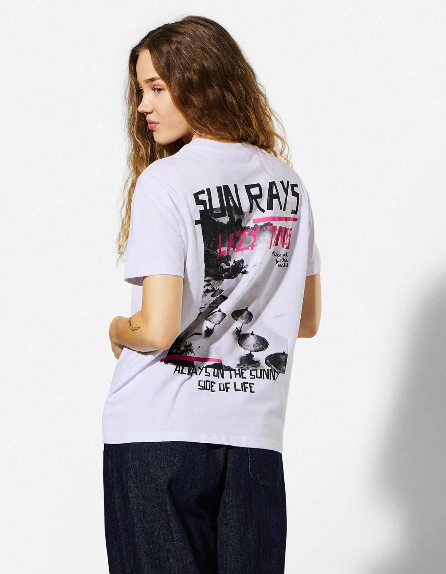 T-Shirt - Rückenprint - weiß
