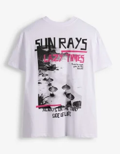 T-Shirt - Rückenprint - weiß