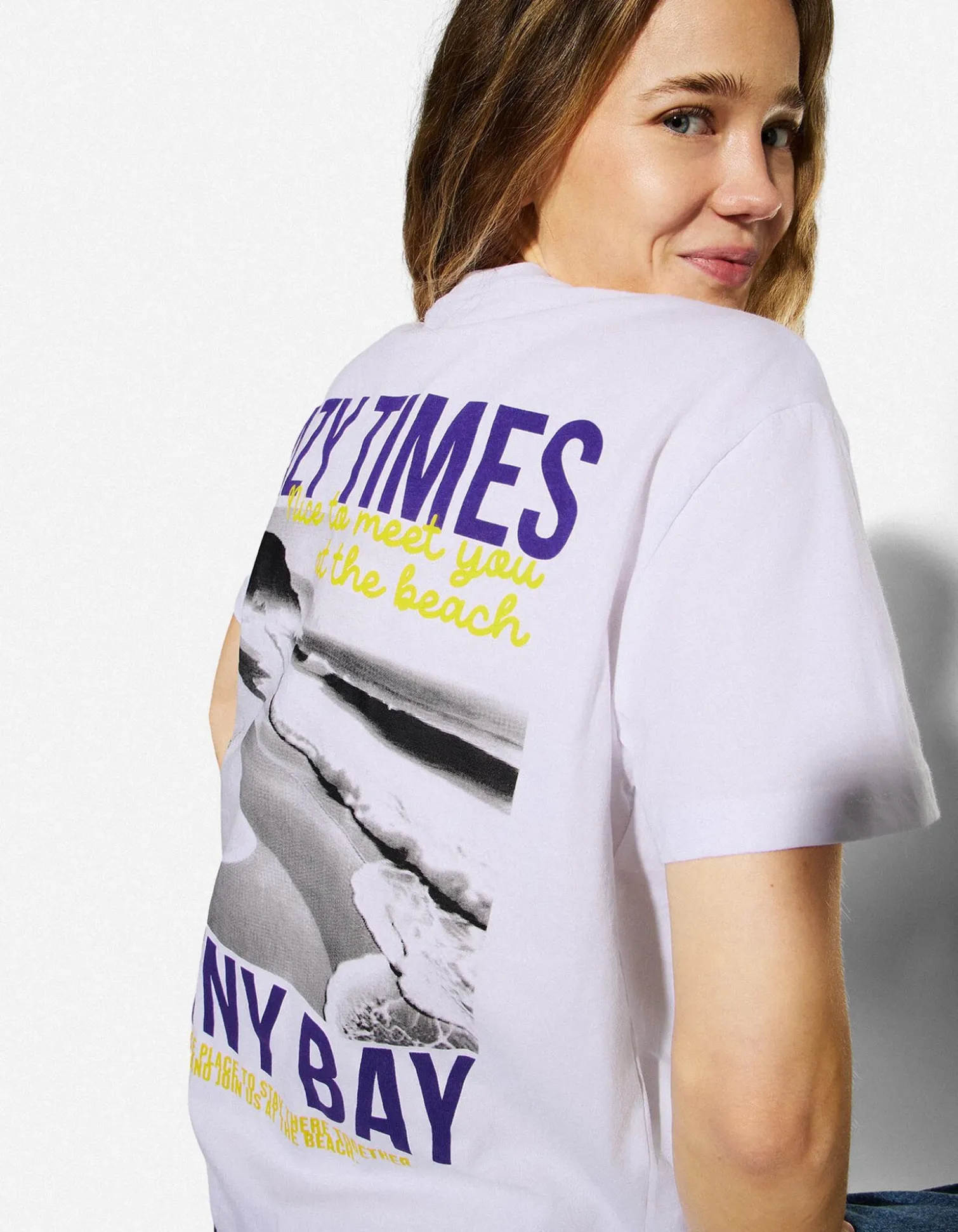 T-Shirt - Rückenprint - weiß