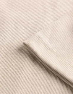 T-Shirt - Rippenstruktur - Beige