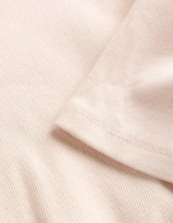T-Shirt - Rippenstruktur - rosa