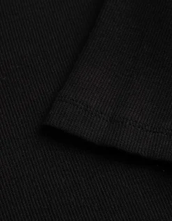 T-Shirt - Rippenstruktur - schwarz