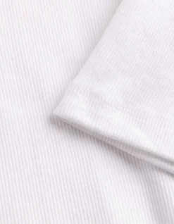 T-Shirt - Rippenstruktur - weiß