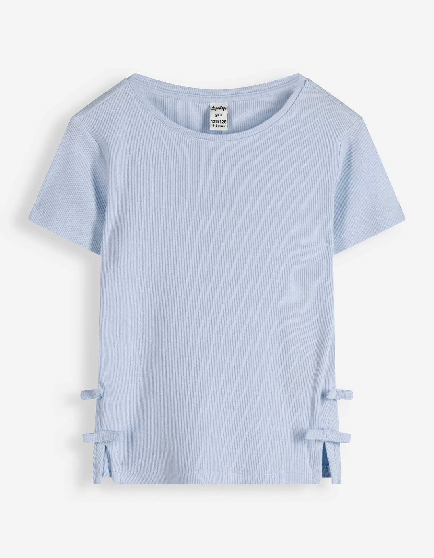 T-Shirt - Schleifenapplikation - hellblau