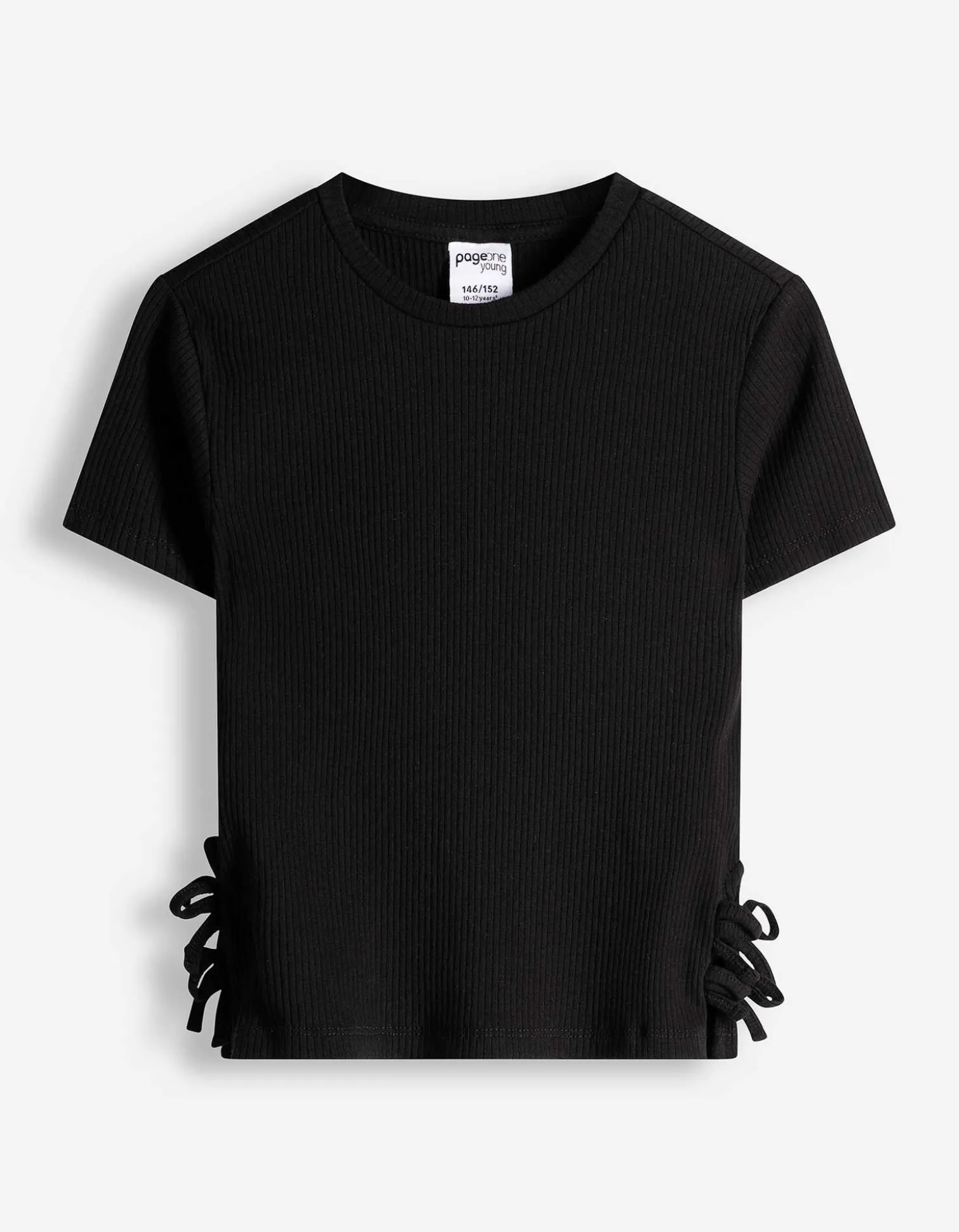 T-Shirt - Schleifenapplikation - schwarz