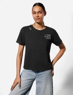 T-Shirt - Stickereien - schwarz