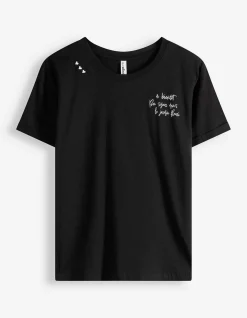 T-Shirt - Stickereien - schwarz