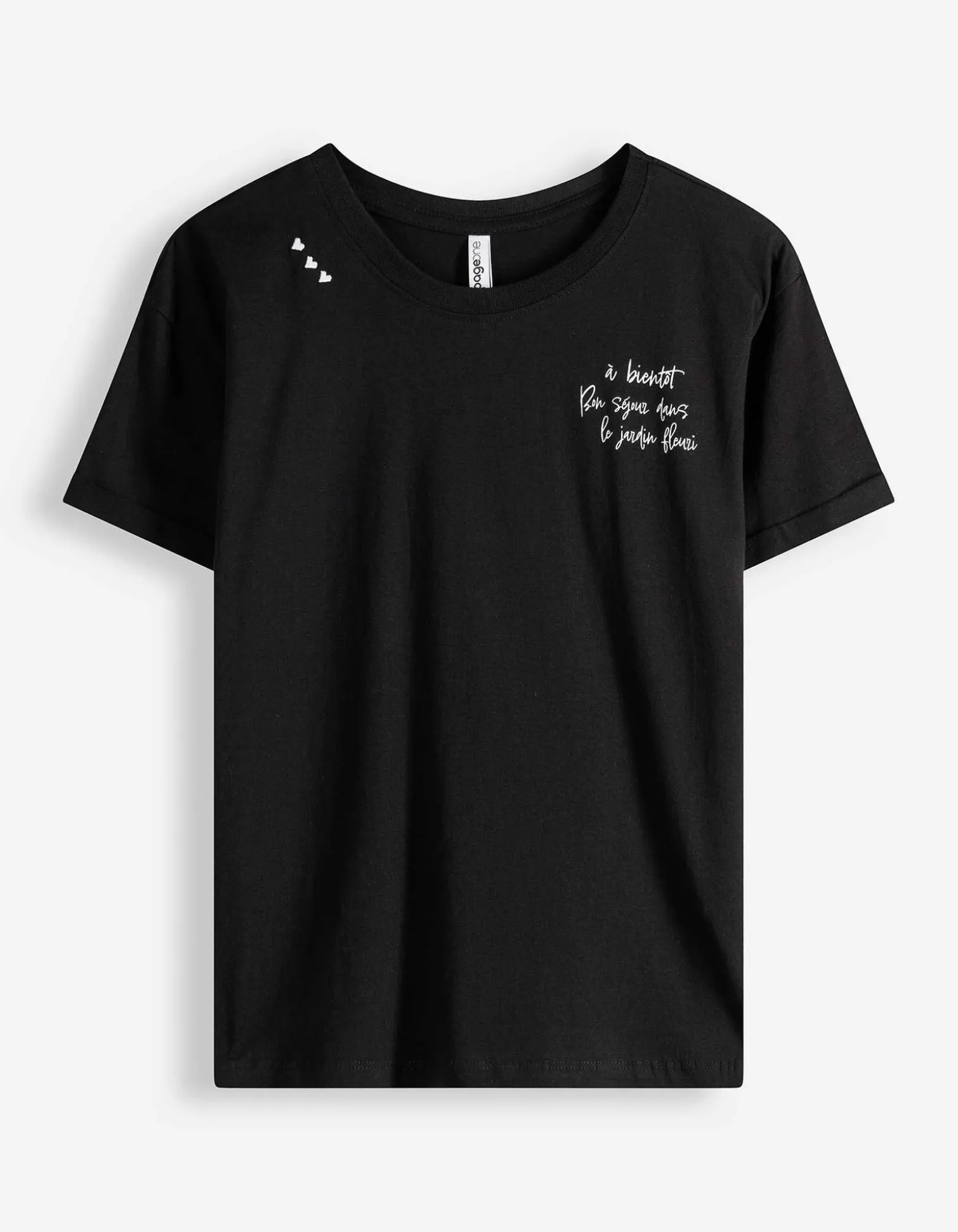 T-Shirt - Stickereien - schwarz