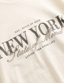 T-Shirt - Stickereien - weiß