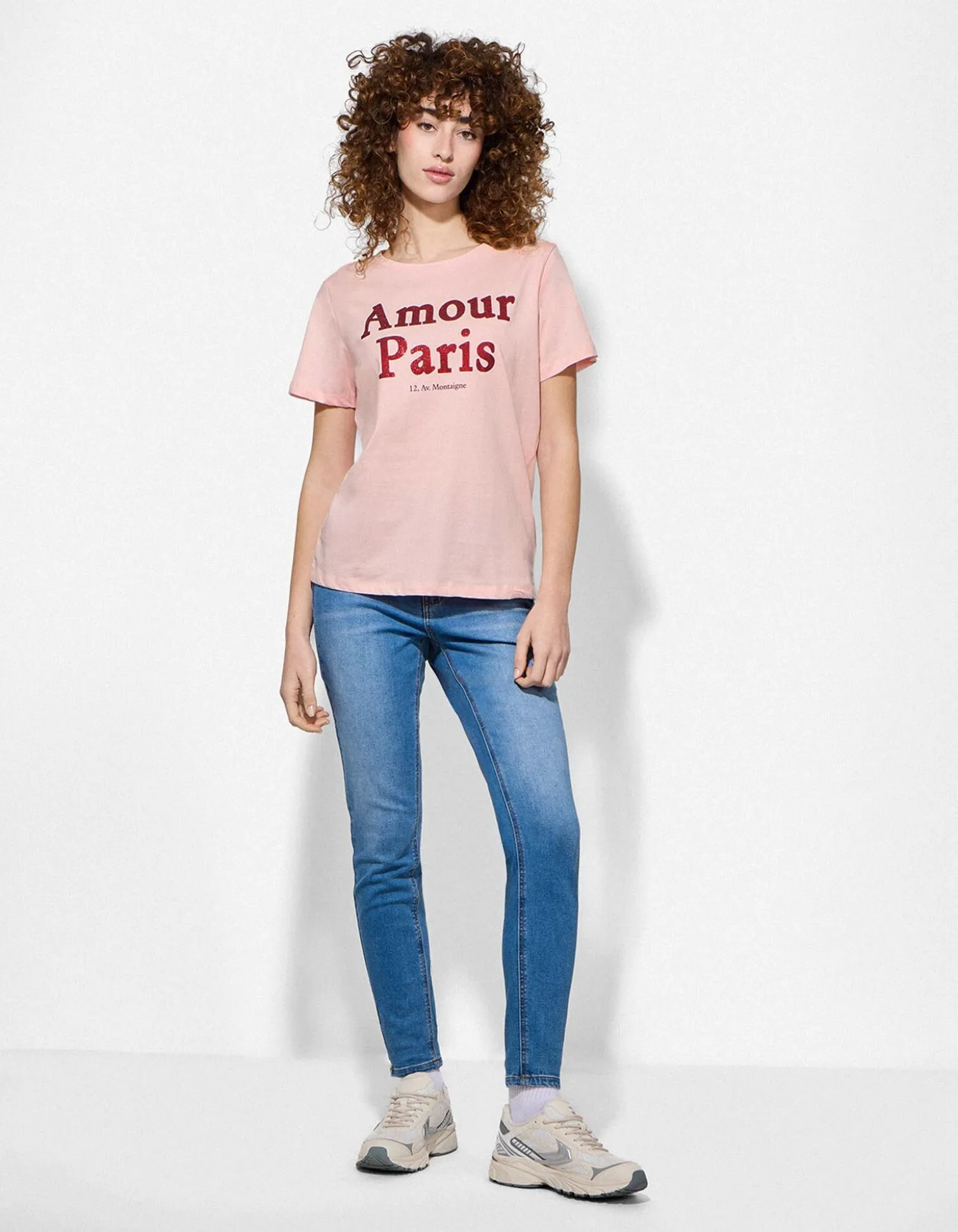 T-Shirt - Strasssteine - rosa