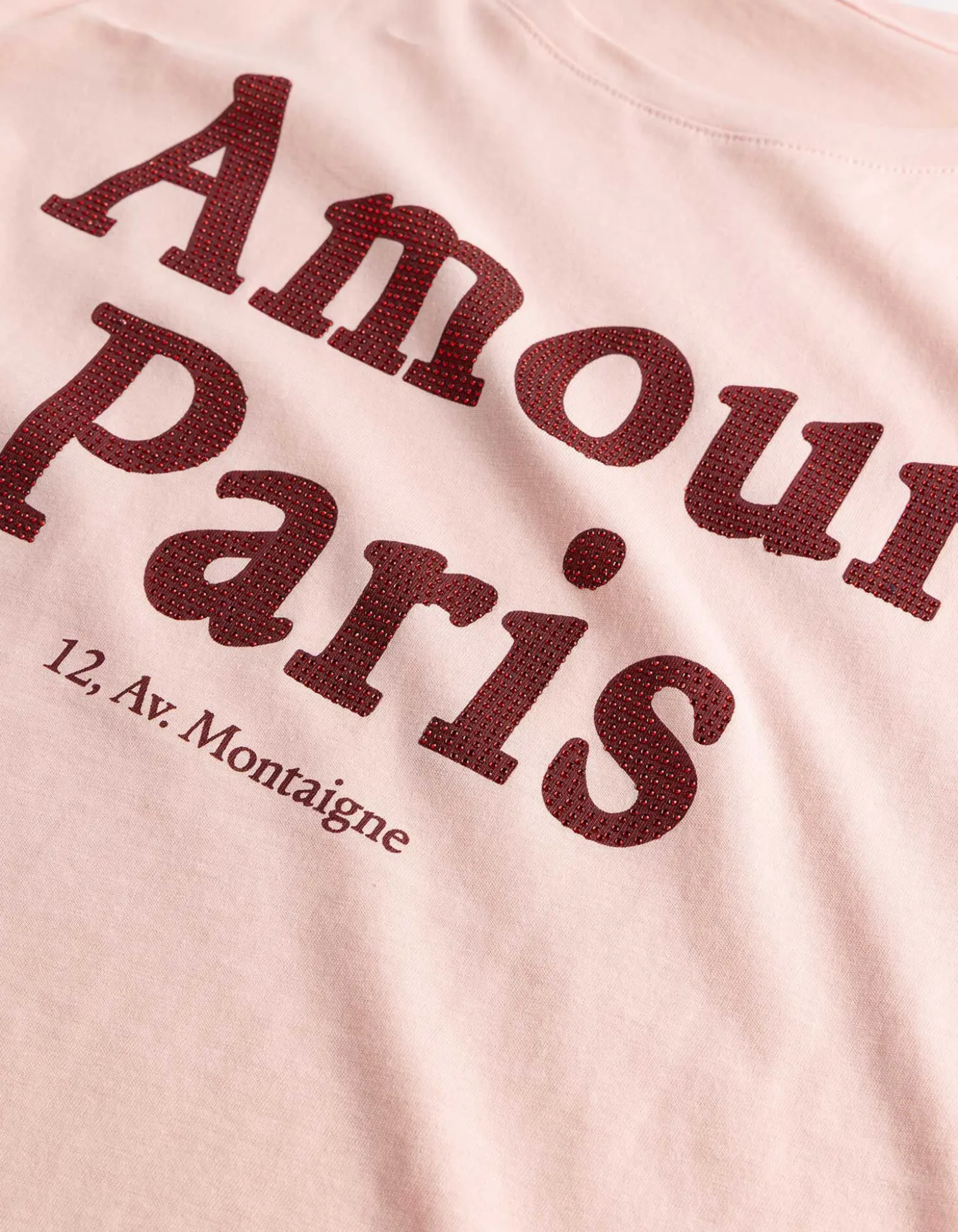 T-Shirt - Strasssteine - rosa