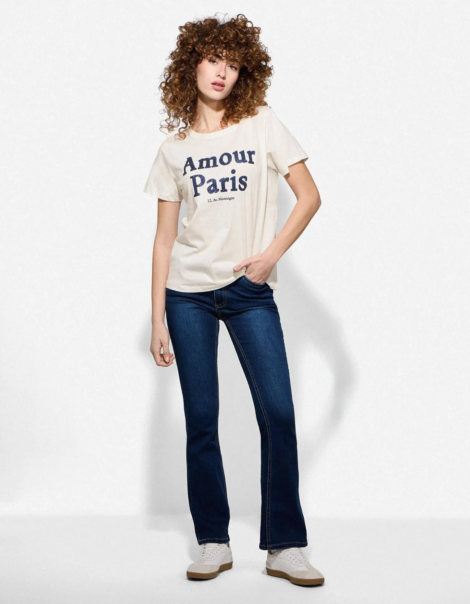 T-Shirt - Strasssteine - weiß