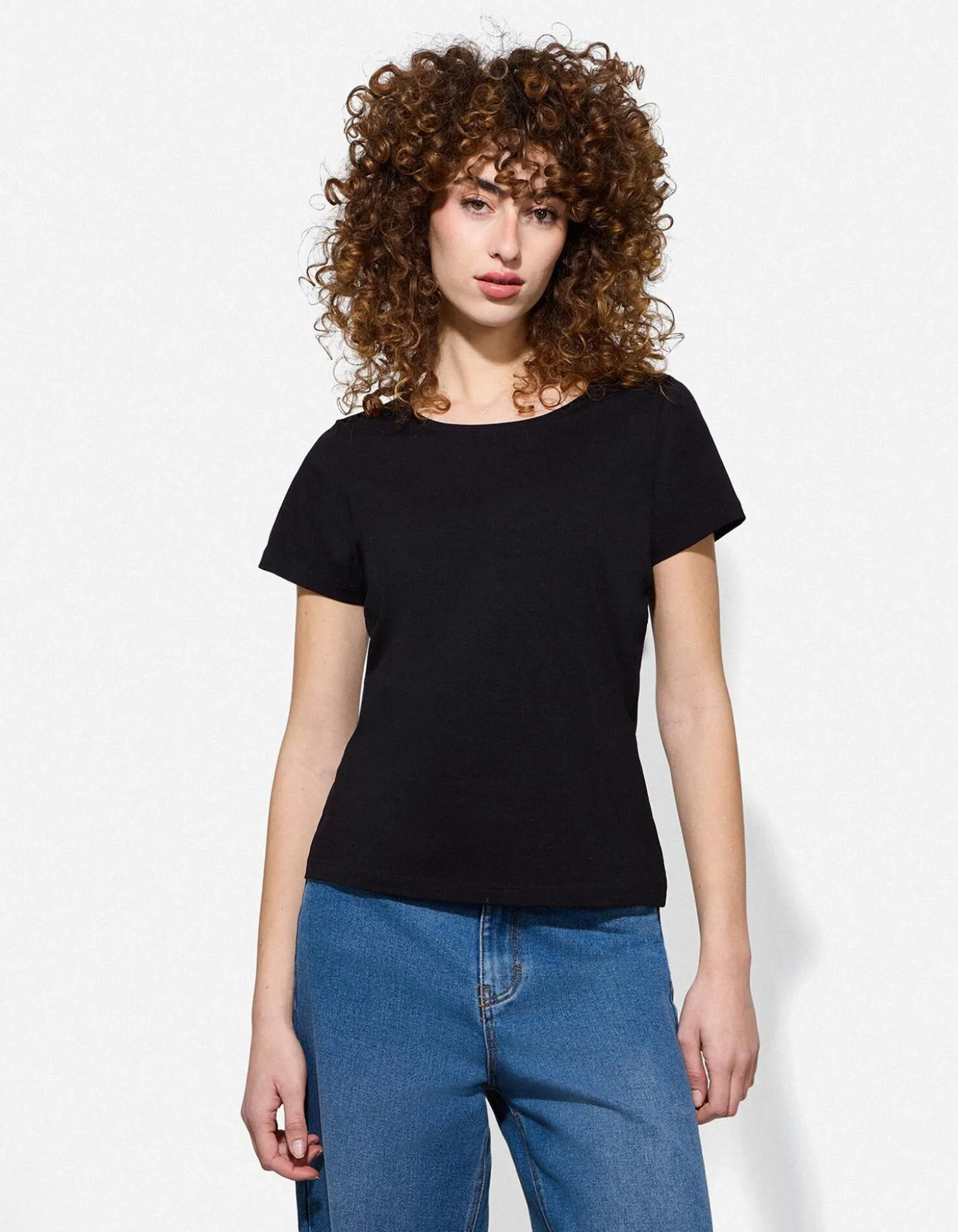 T-Shirt - Stretchanteil - schwarz
