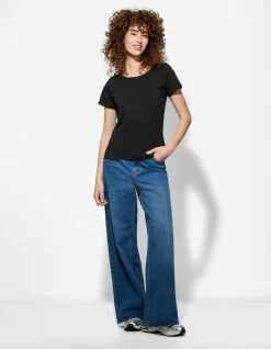 T-Shirt - Stretchanteil - schwarz