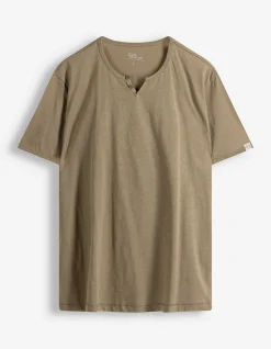 T-Shirt - T-Shirt-Ausschnitt - beige