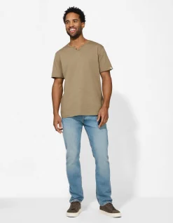 T-Shirt - T-Shirt-Ausschnitt - beige