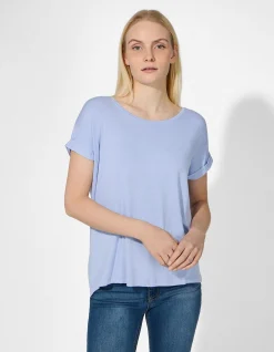 T-Shirt - Viskose-Mix - hellblau