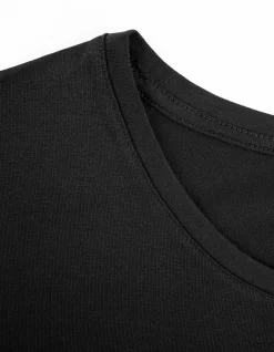 T-Shirt - Viskose-Mix - schwarz