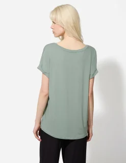 T-Shirt - Viskose-Mix - türkis