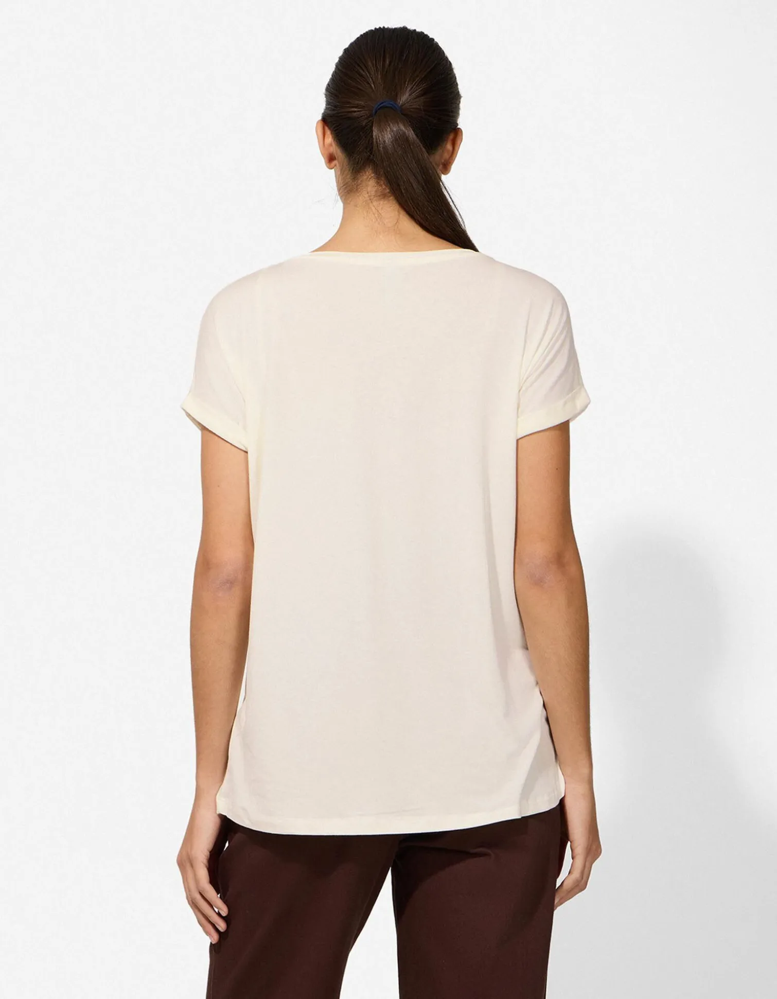 T-Shirt - Viskose-Mix - weiß