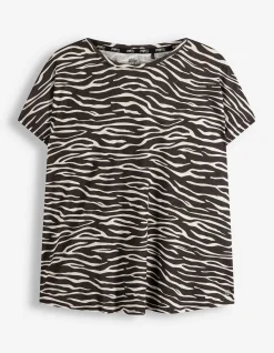 T-Shirt - Zebramuster - schwarz