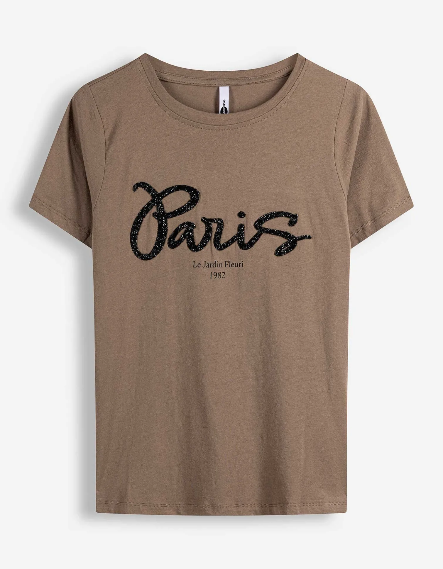 T-Shirt - Ziersteine - braun