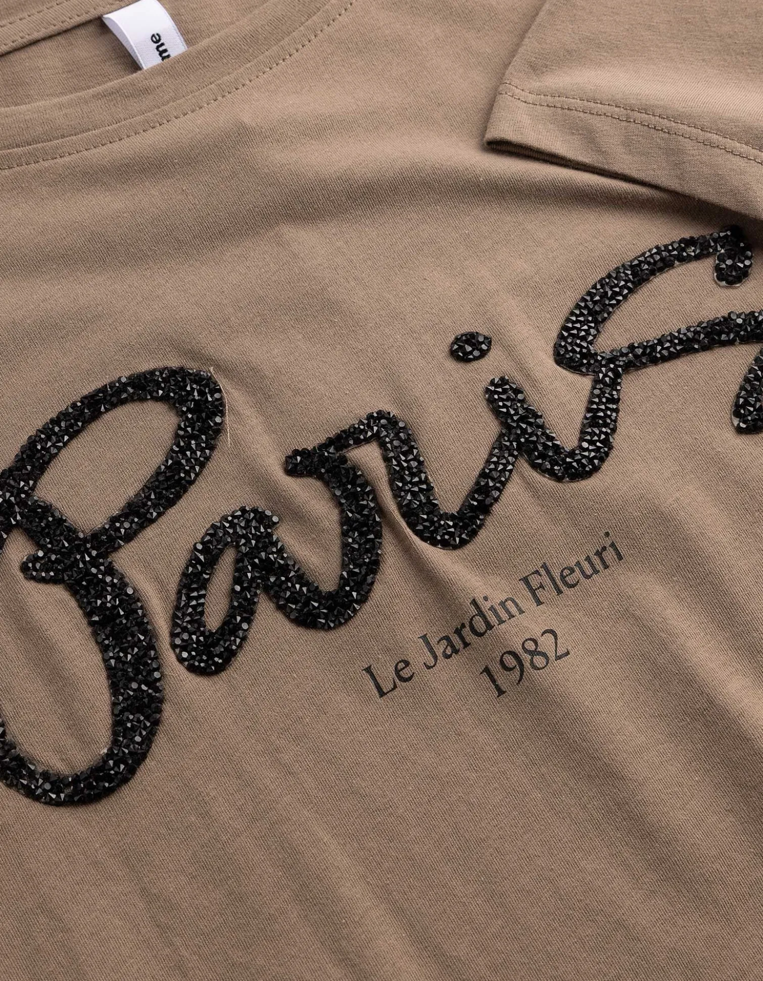 T-Shirt - Ziersteine - braun