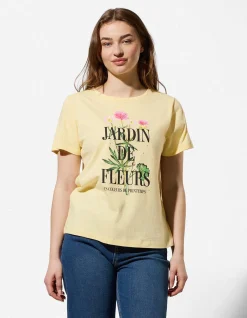 T-Shirt - Ziersteine - hellgelb