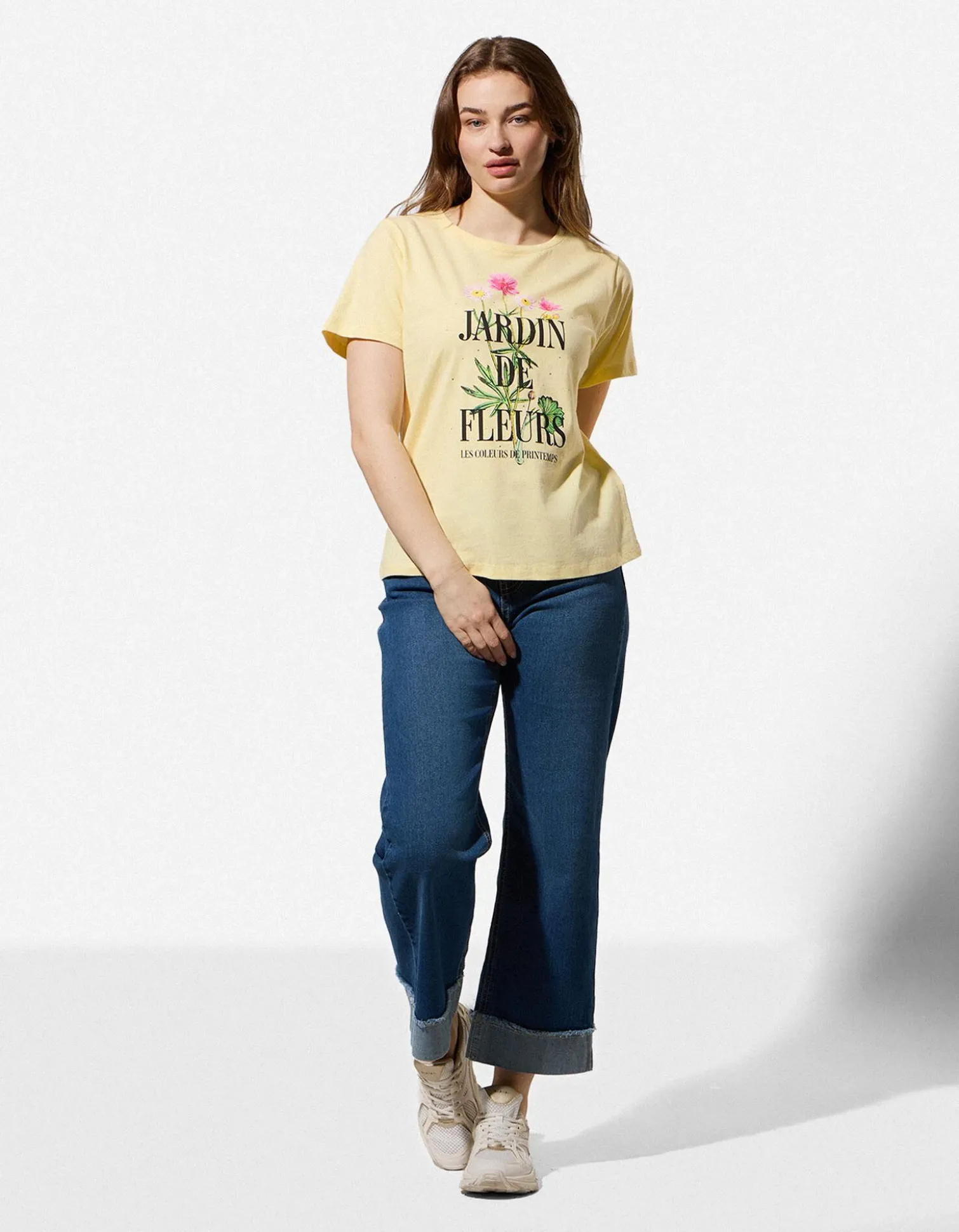 T-Shirt - Ziersteine - hellgelb