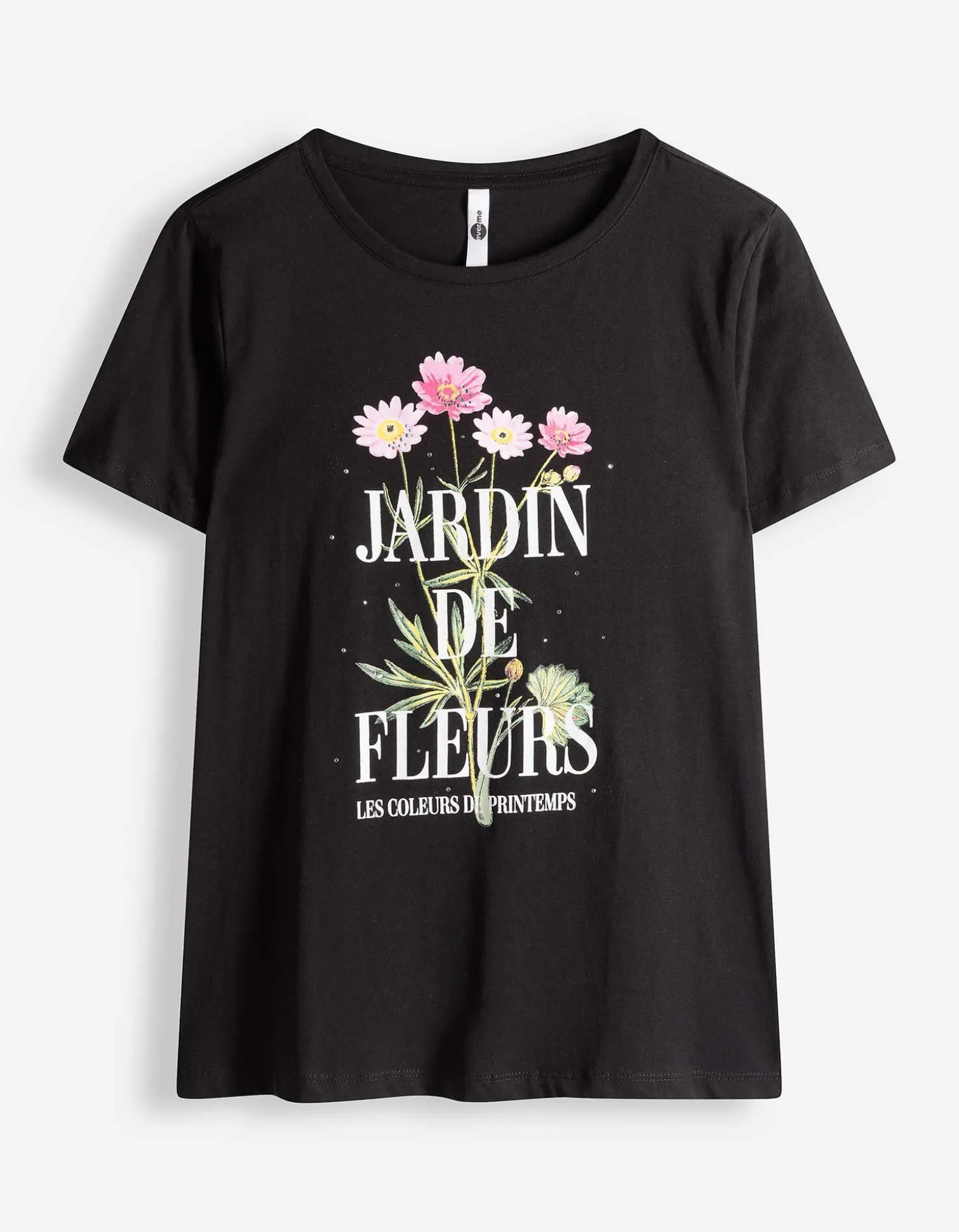 T-Shirt - Ziersteine - schwarz