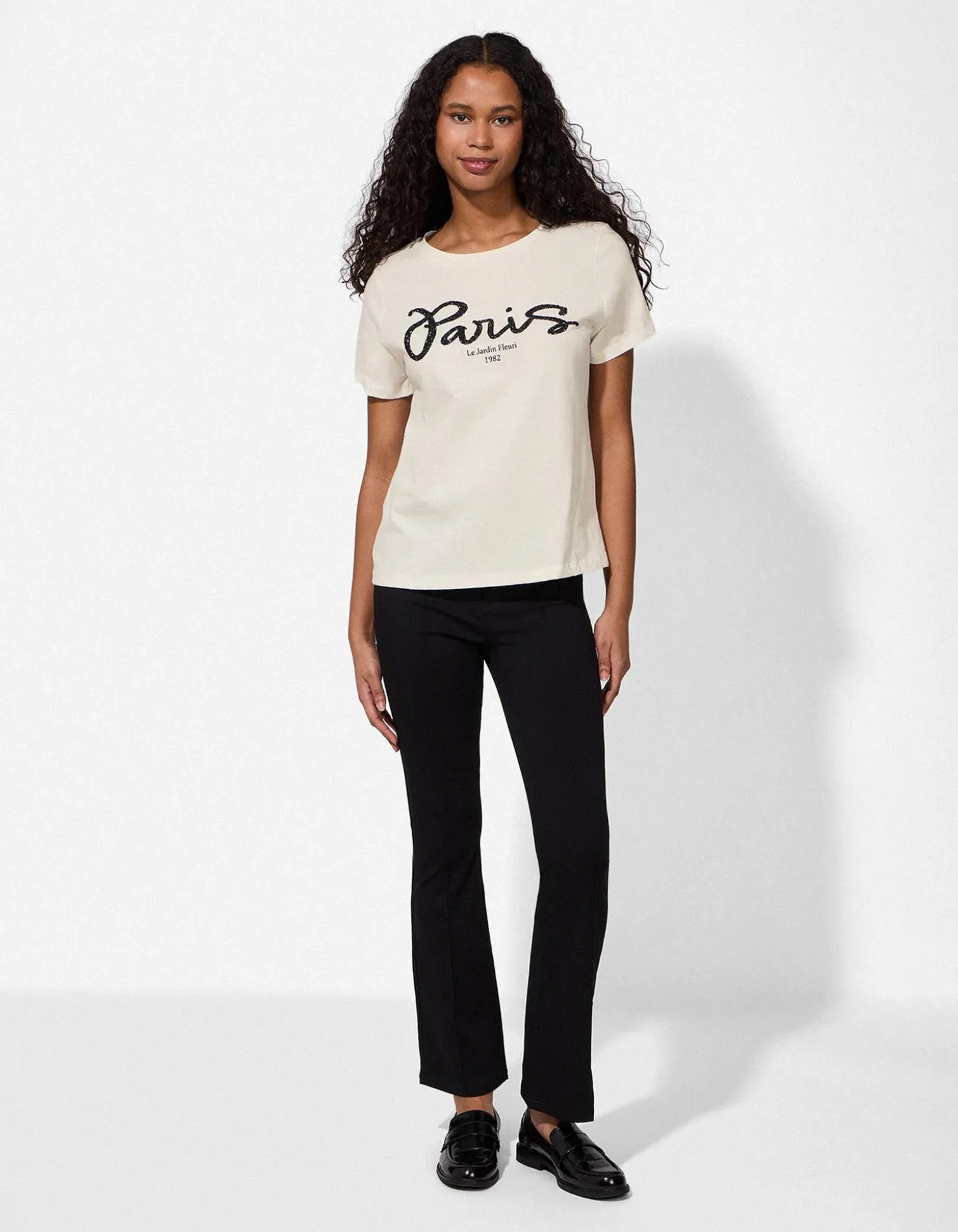 T-Shirt - Ziersteine - weiß