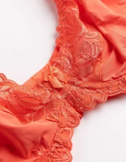 T-Shirt-BH - Stickereien - orange