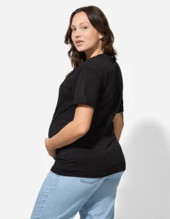Umstandsshirt - Print - schwarz