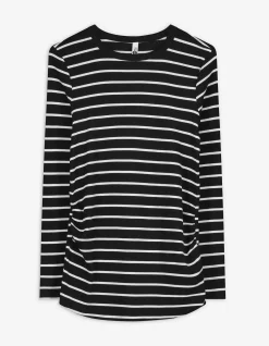 Umstandsshirt - Streifen - schwarz